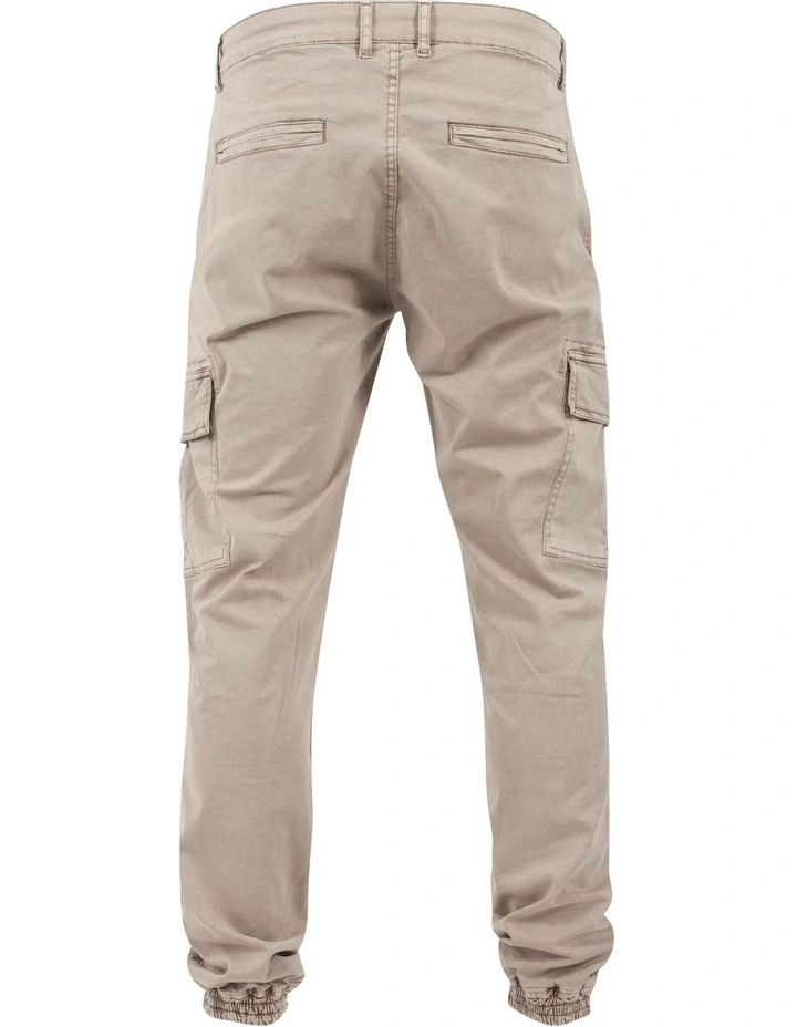 URBAN CLASSICS Washed Cargo Twill Jogging Pants In Sand - Image 6