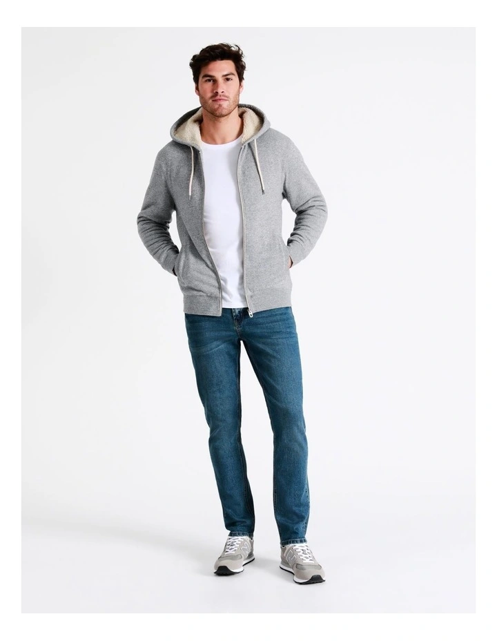 Seth Sherpa Hoodie In Grey - Image 2