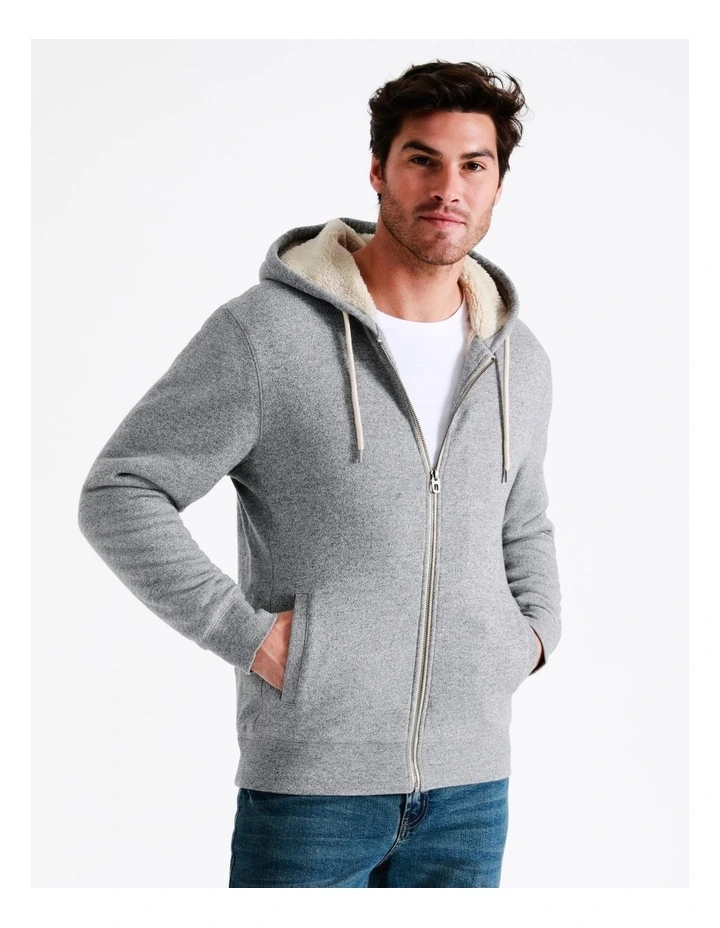 Seth Sherpa Hoodie In Grey - Image 4