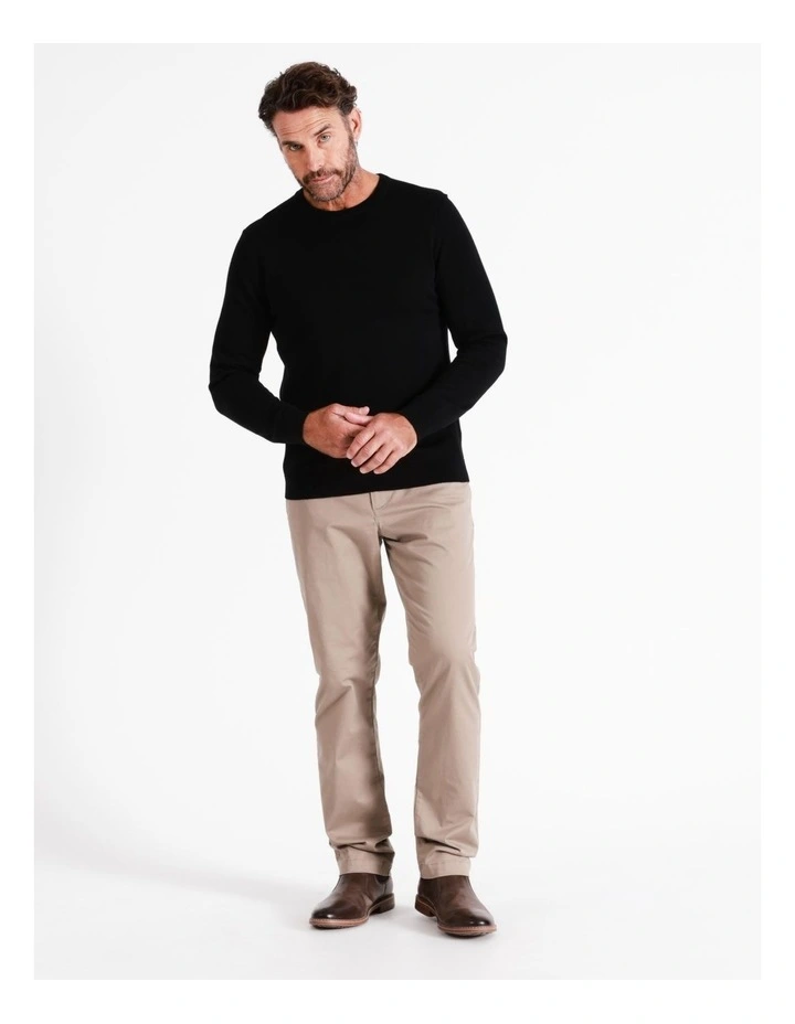 Australian Merino Crew Neck Knit In Black - Image 2