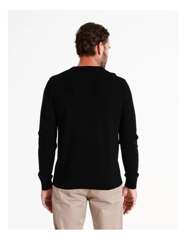 Australian Merino Crew Neck Knit In Black - Image 5