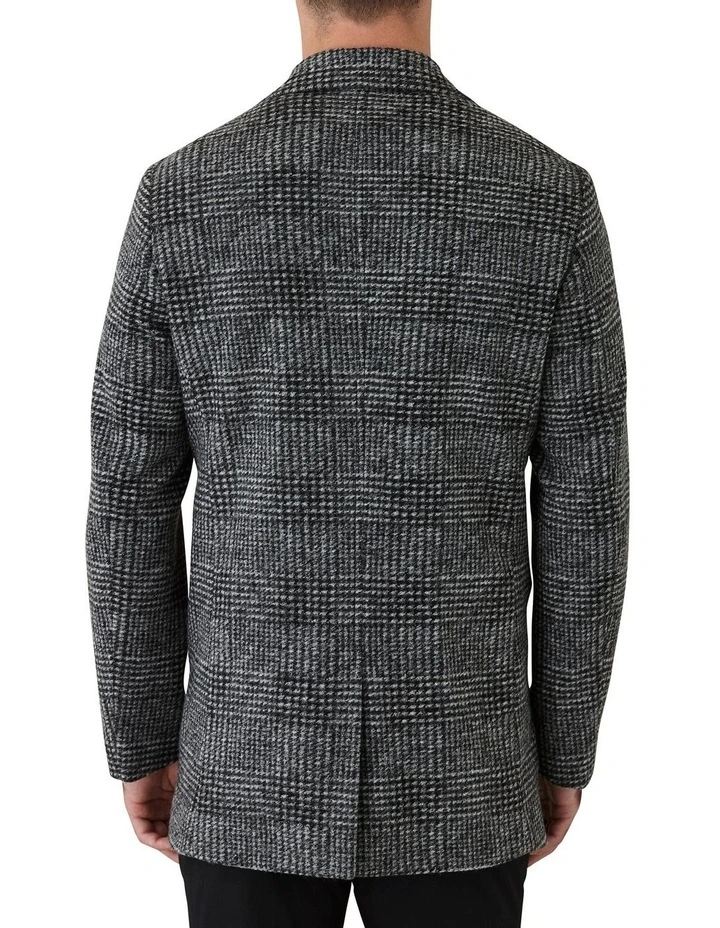 Gibson Mercury Slim Fit Overcoat In Black/White - Image 2