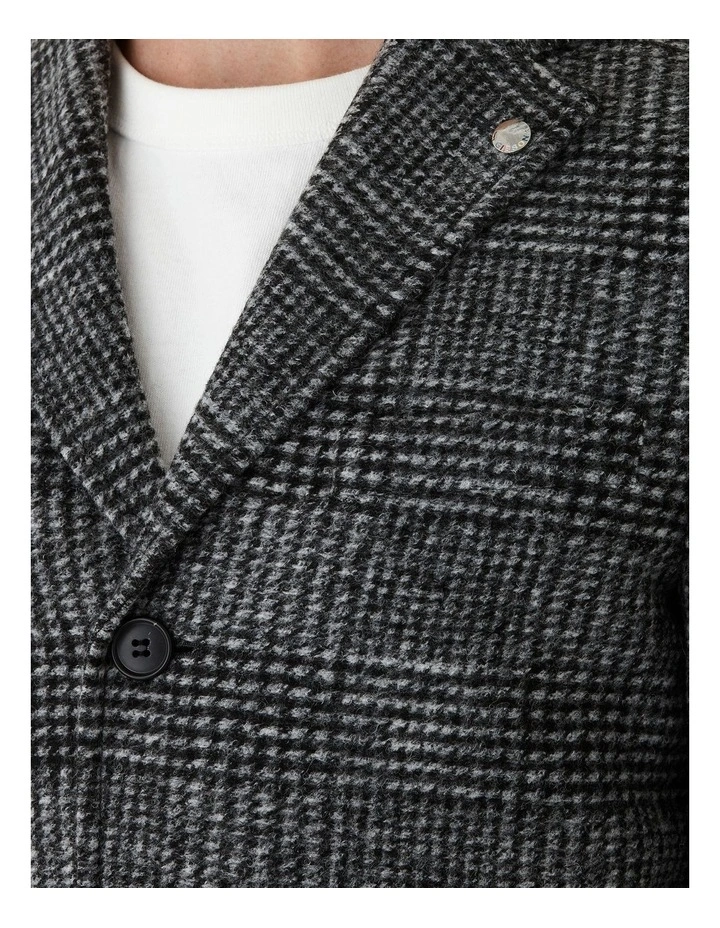 Gibson Mercury Slim Fit Overcoat In Black/White - Image 4