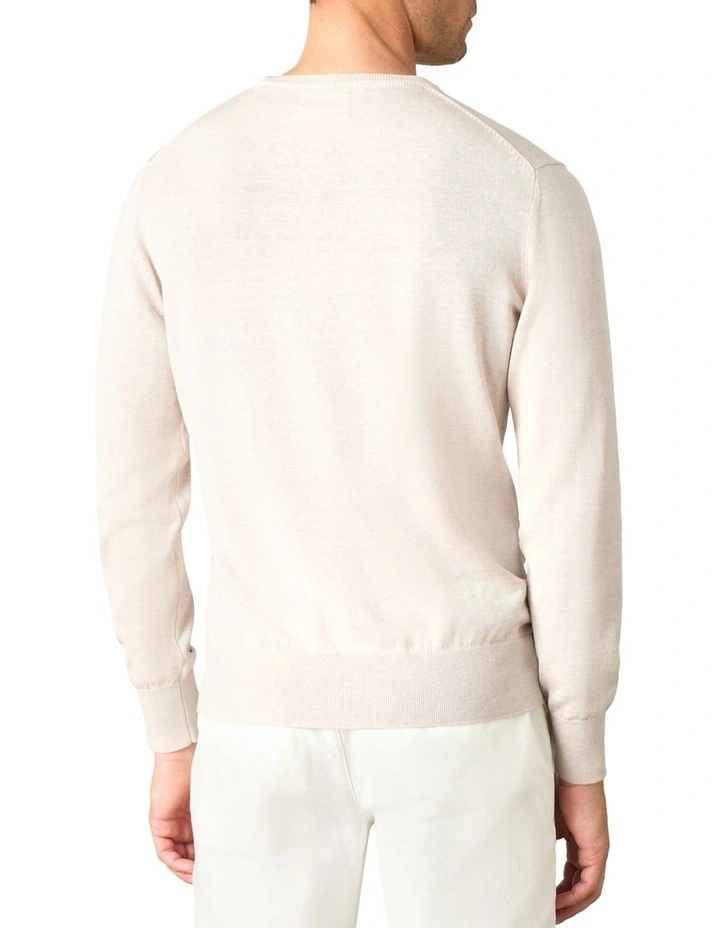 Barnett Silk Cotton Crew In Cream - Image 3