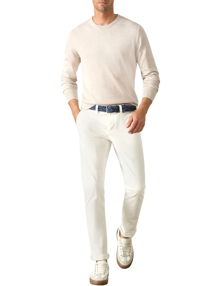 Barnett Silk Cotton Crew In Cream - Image 4