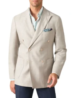 Wooldridge Double Breasted Jacket In Beige