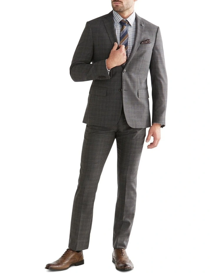 Van Heusen Tailored Marl Check Suit Jacket In Charcoal - Image 4