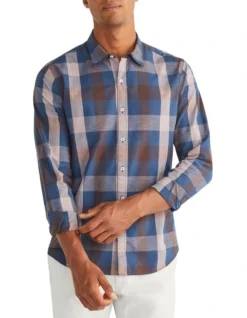 Van Heusen Nevertuck Jumbo Check Shirt In Multi