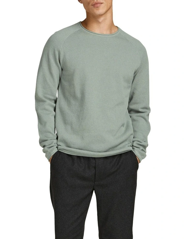 Jack & Jones Hill Knit Crew Neck Pullover In Slate Gray