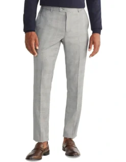 Van Heusen Slim Prince Of Wales Check Trouser In Grey