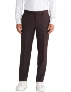Calvin Klein Slim Suit Pant In Red