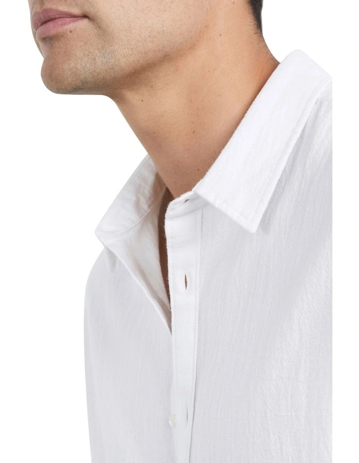 French Connection Textured Cotton Classic Fit Shirt - Image 4