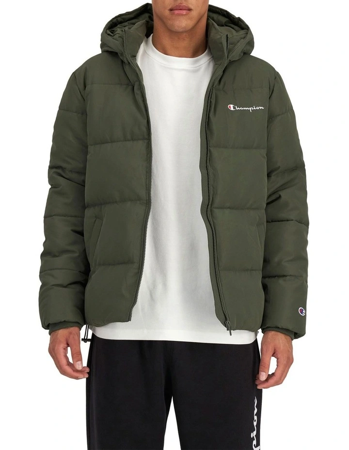 Champion Rochester Puffer Jacket In Ground Green