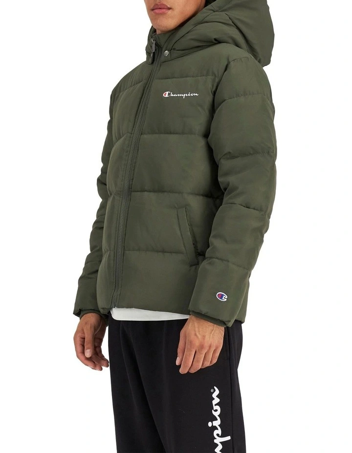 Champion Rochester Puffer Jacket In Ground Green - Image 2