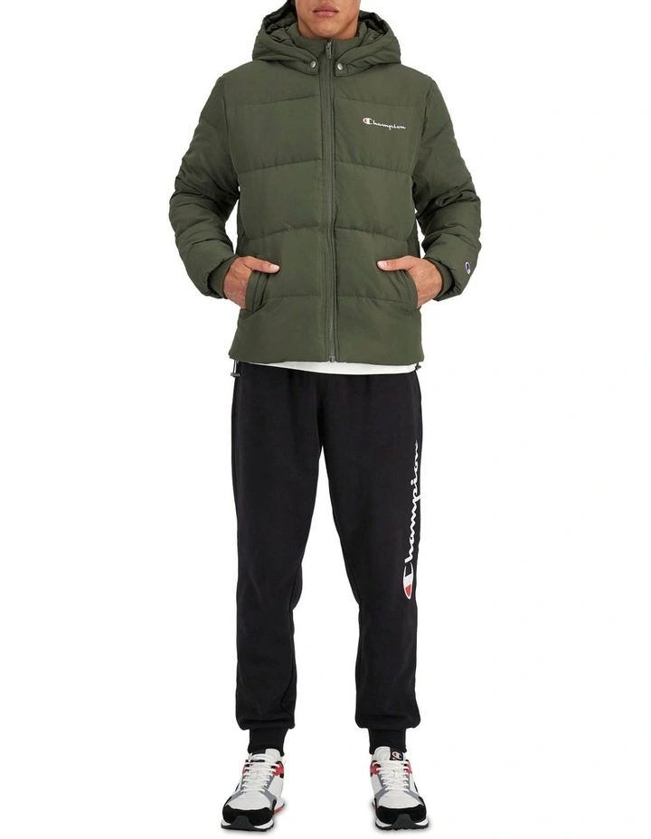 Champion Rochester Puffer Jacket In Ground Green - Image 4