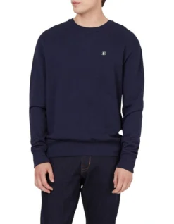 Ben Sherman B Logo Crew Sweat Top In Blue