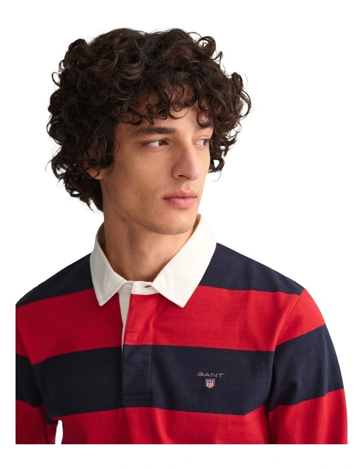 Gant Barstripe Heavy Rugger In Red - Image 3