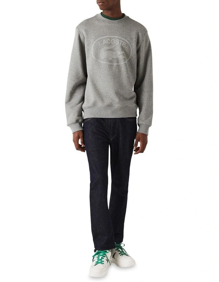 Lacoste Originals Relax Fit Sweat Top In Grey