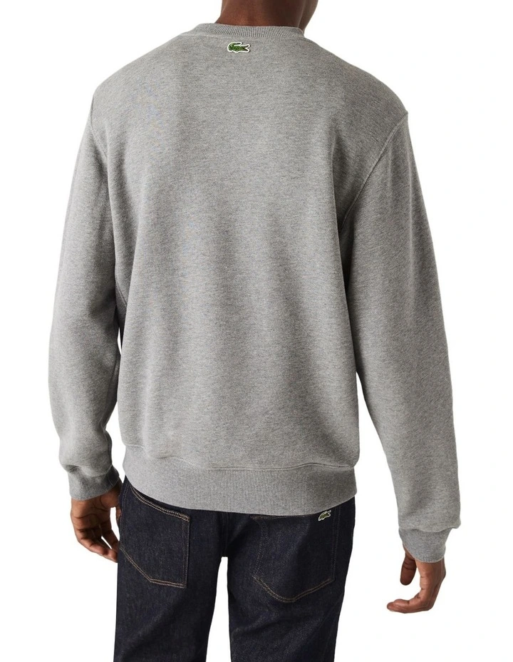 Lacoste Originals Relax Fit Sweat Top In Grey - Image 4