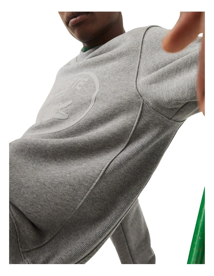 Lacoste Originals Relax Fit Sweat Top In Grey - Image 5