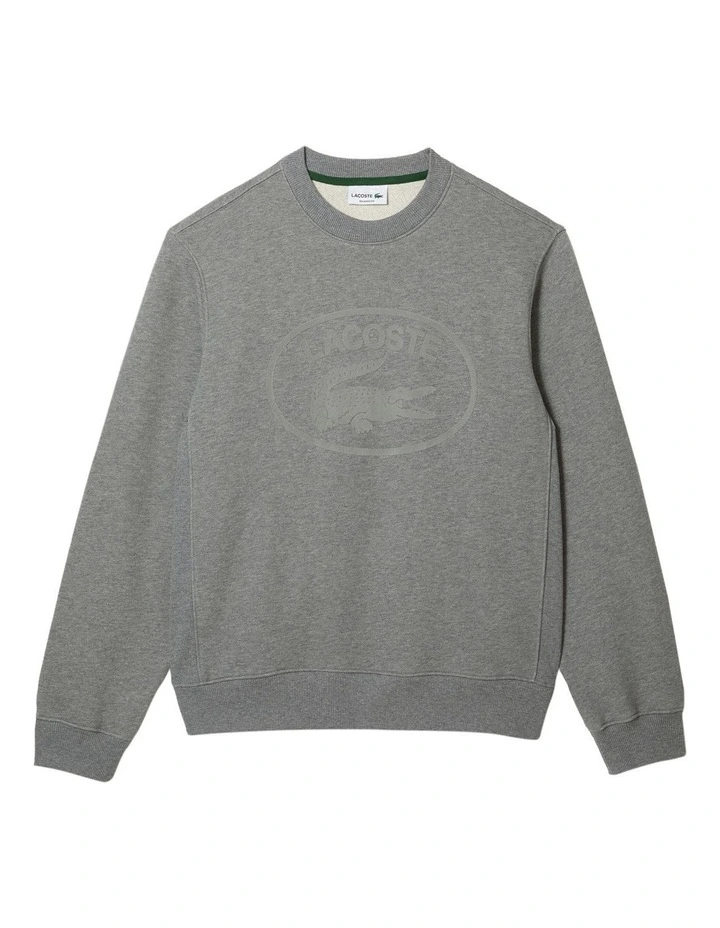 Lacoste Originals Relax Fit Sweat Top In Grey - Image 7