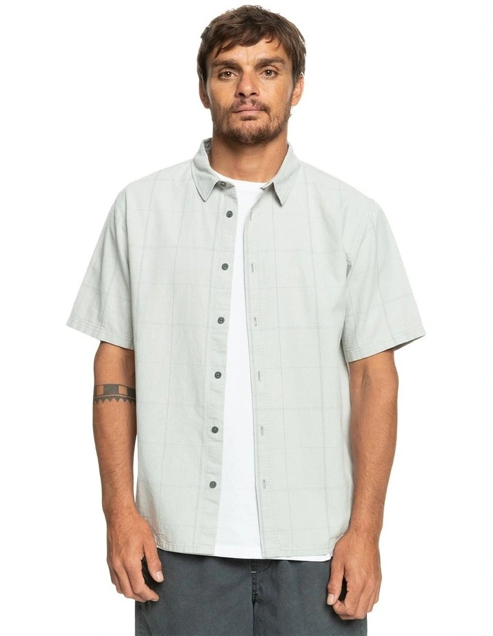 Quiksilver Authentic Influenced Short Sleeve Shirt In Grey