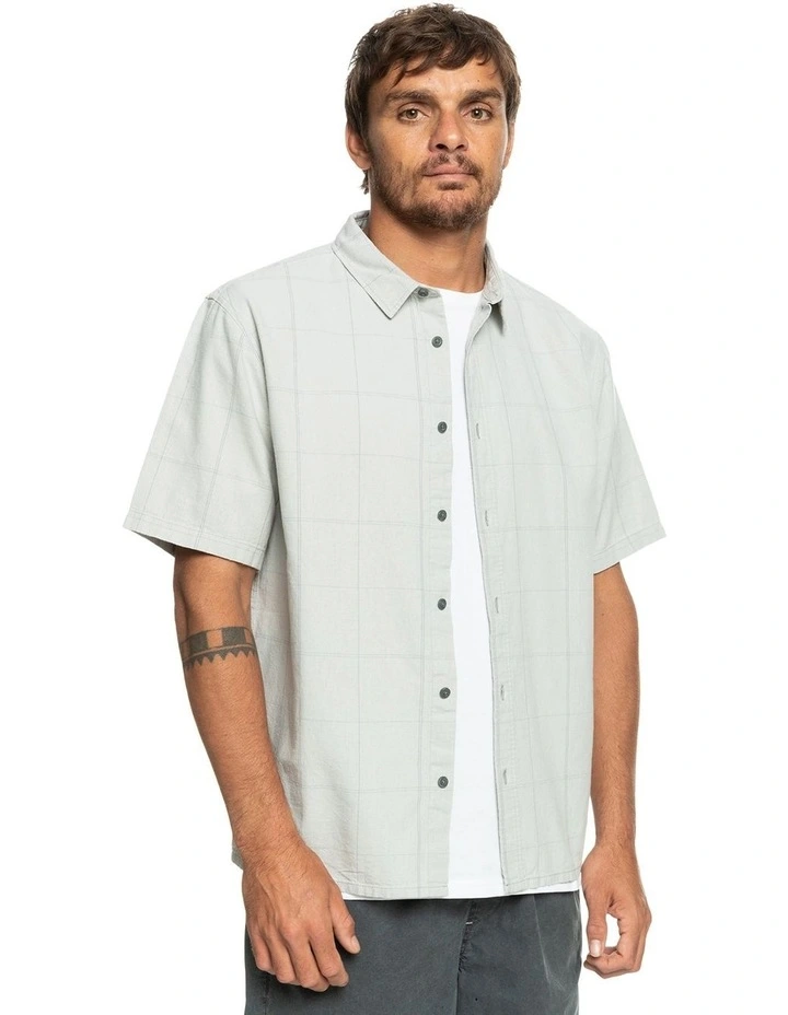 Quiksilver Authentic Influenced Short Sleeve Shirt In Grey - Image 3