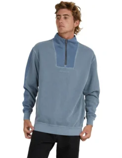 Quiksilver Vacancy Half Zip Fleece In Grey