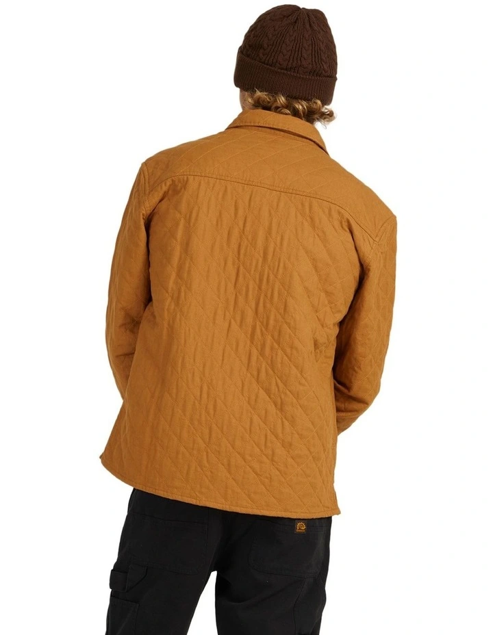 Quiksilver Ambient Long Sleeve Quilted Overshirt In Brown - Image 2
