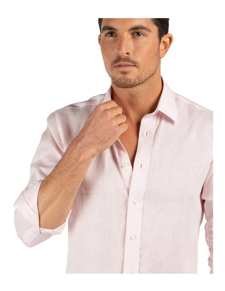Linen Shirt In Pink - Image 4
