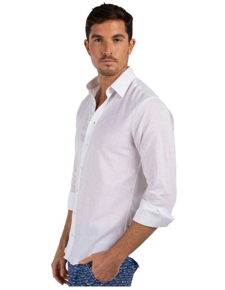 Linen Shirt In White - Image 3