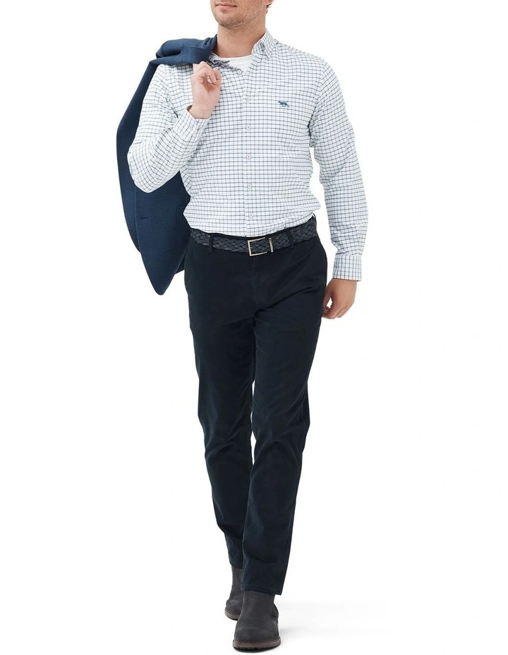 Gunn Check Oxford 3 Long Sleeve Sports Fit Shirt In Ink - Image 2