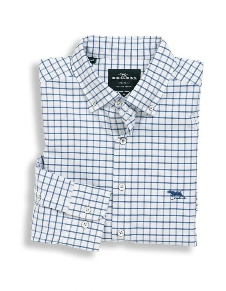 Gunn Check Oxford 3 Long Sleeve Sports Fit Shirt In Ink - Image 4