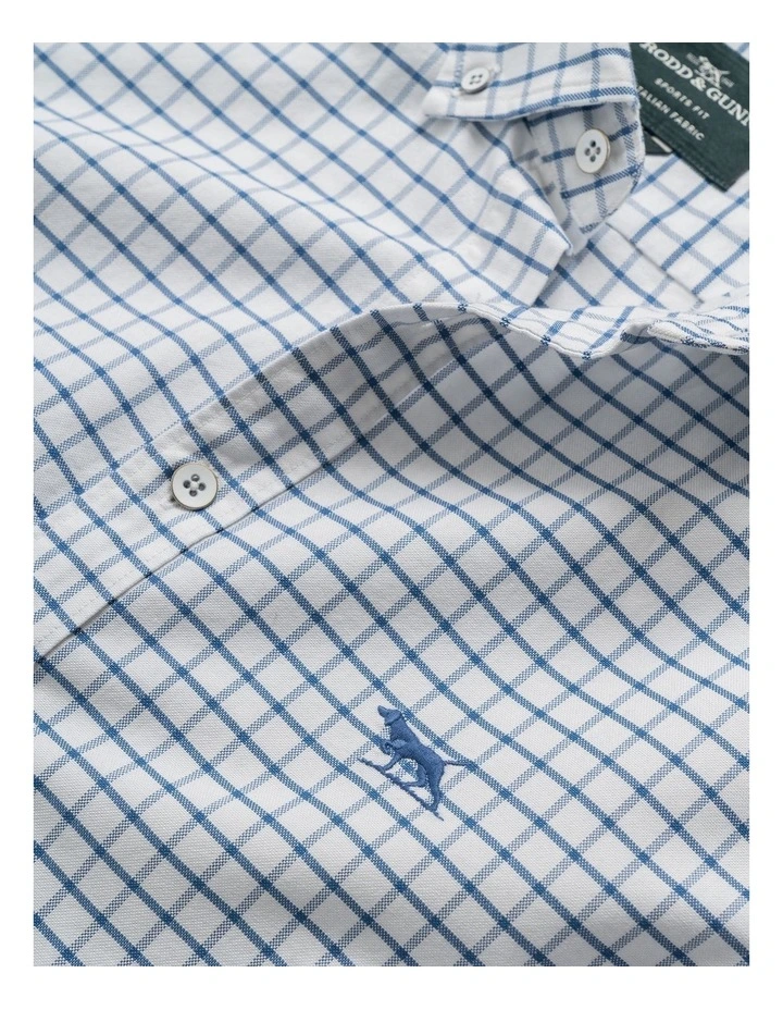 Gunn Check Oxford 3 Long Sleeve Sports Fit Shirt In Ink - Image 5