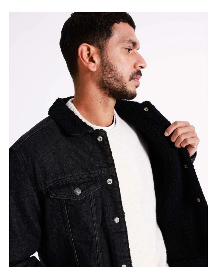 Jack & Jones Jean Denim Jacket In Black - Image 4