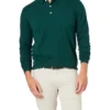 Basic Long Sleeve Knit Polo In Clubhouse Green