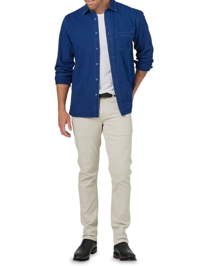 Reuben Long Sleeve Denim Shirt Denim - Image 2