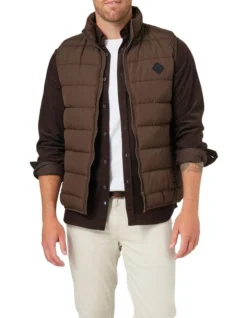 Archie Puffer Vest In Chocolate