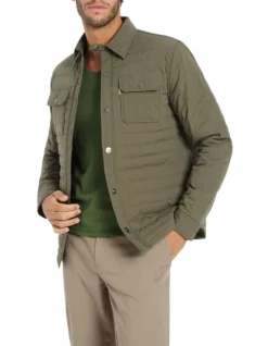 Kenji Padded Shacket In Green