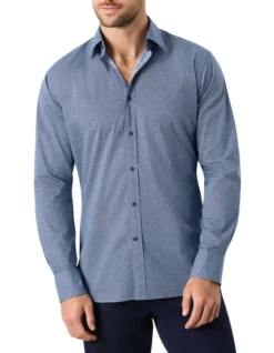 Braddon Printed Shirt In Blue