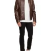 Oxford Carlo Leather Jacket In Brown