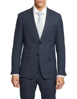 Oxford Byron Wool Stretch Suit Jacket In Gunmetal