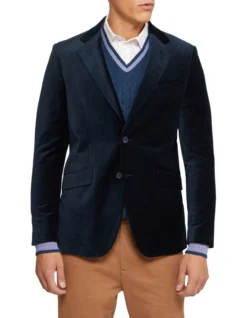 Oxford Blake Velvet Jacket In Blue