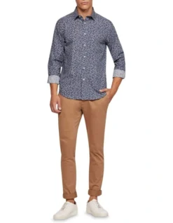 Oxford Kenton Floral Print Shirt In Blue