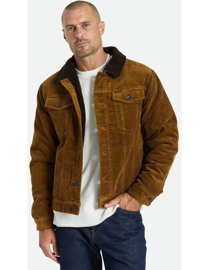 Brixton Cable Trucker Jacket In Brown