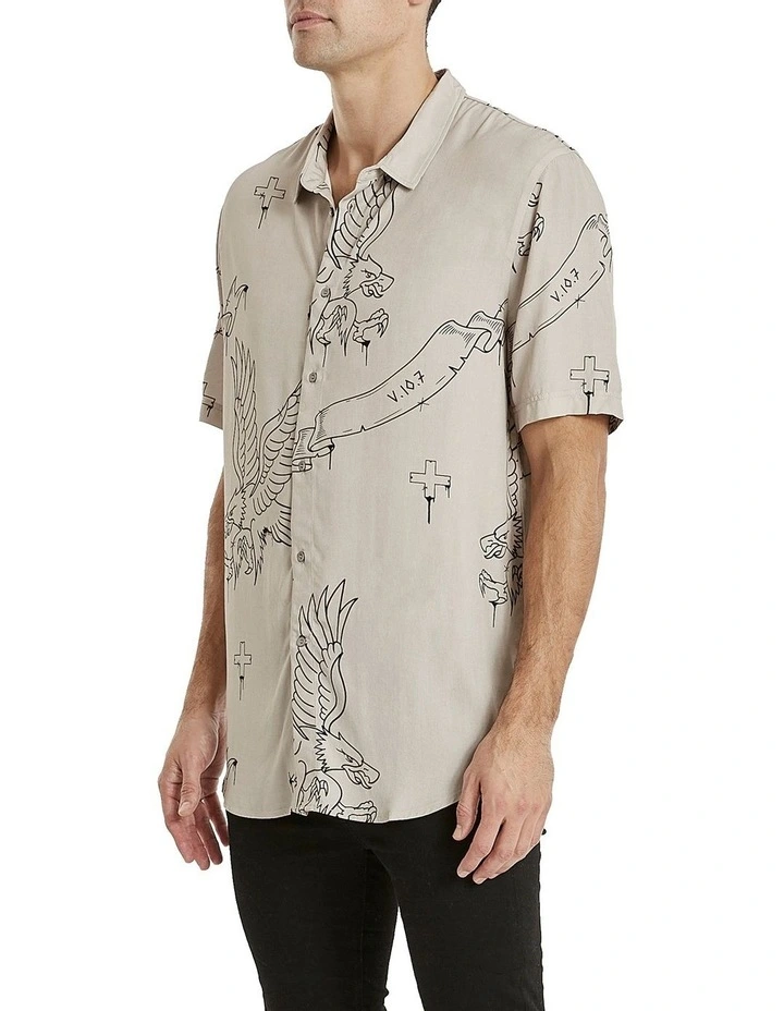 Arroyo Relaxed Short Sleeve Shirt In Beige - Image 2