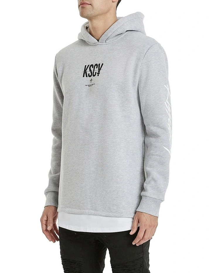 Vallemar Layered Hooded Sweater In Grey - Image 2