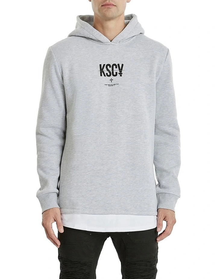 Vallemar Layered Hooded Sweater In Grey - Image 3