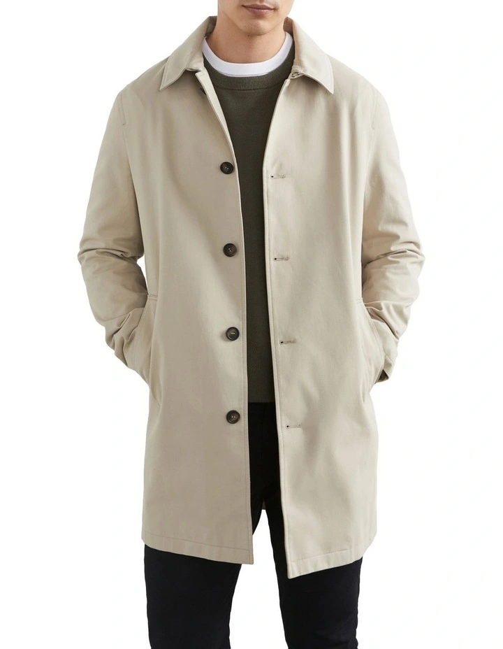 French Connection Car Coat In Stone