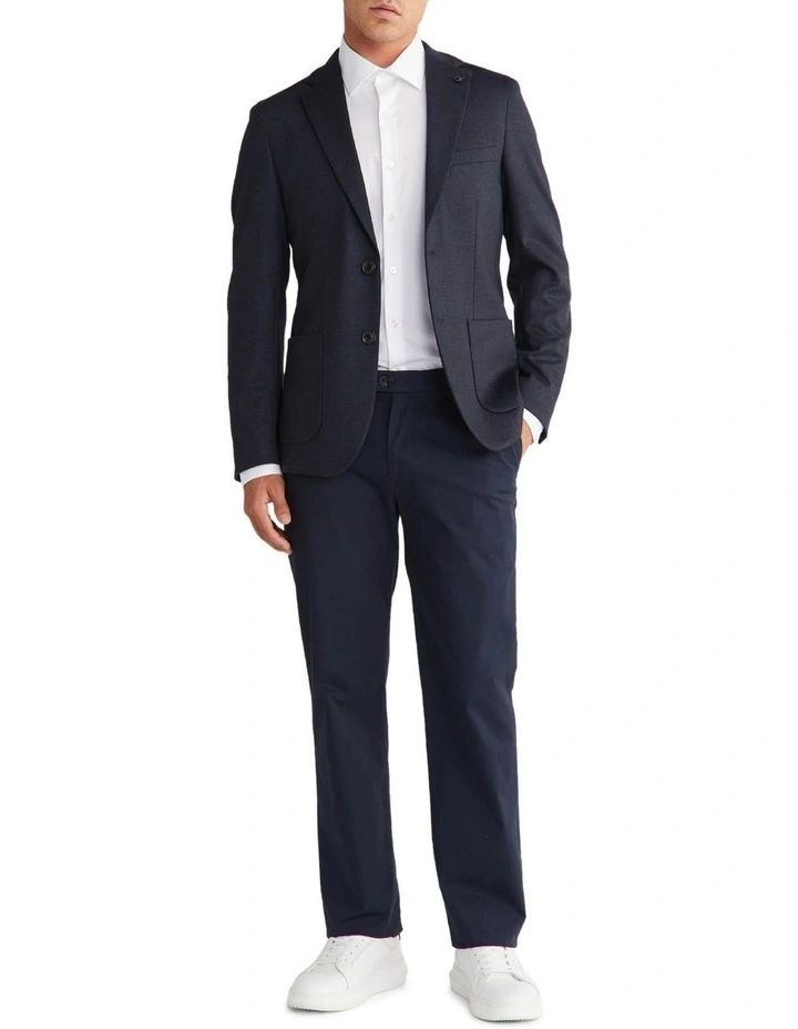 Calvin Klein X Slim Large Check Knit Blazer In Navy - Image 2